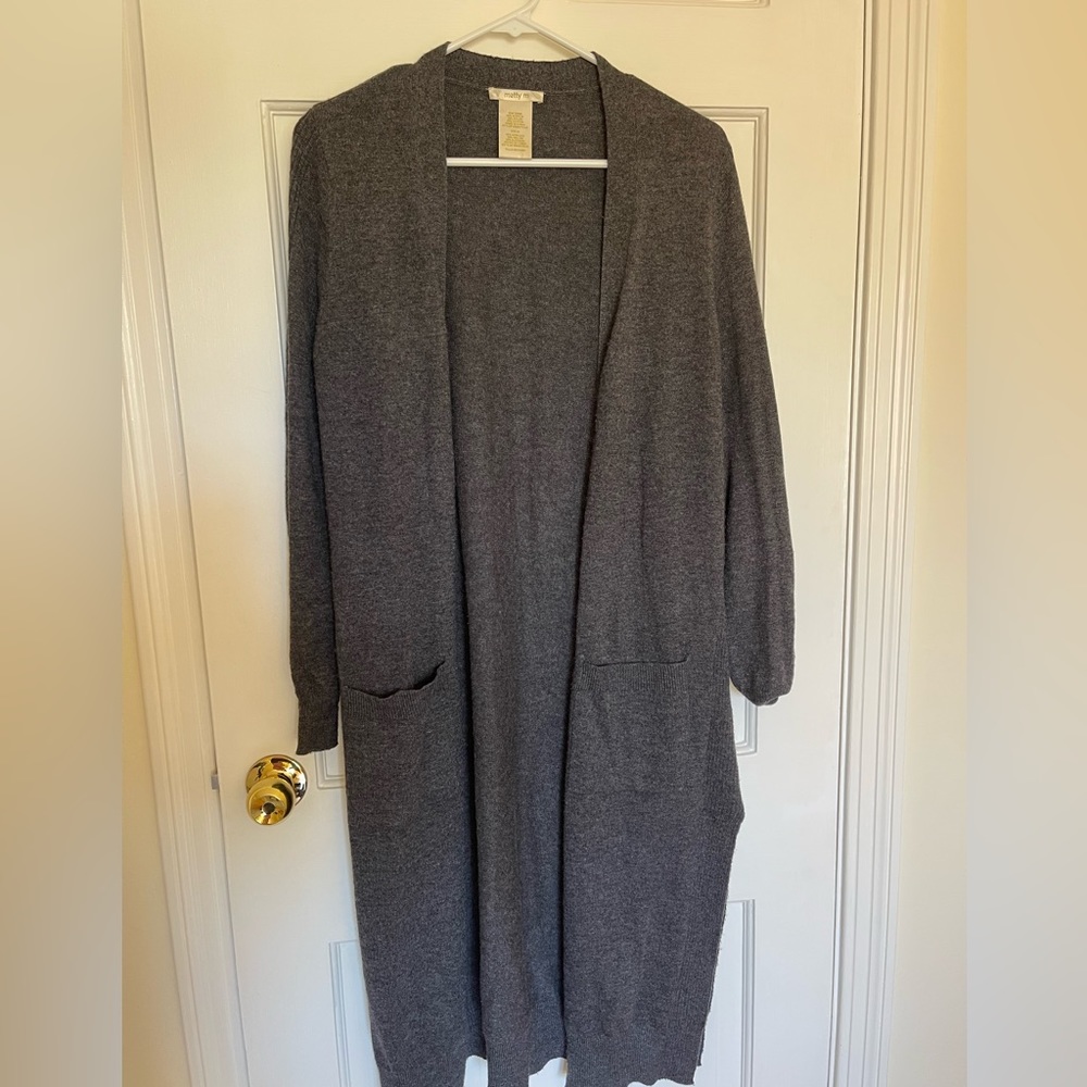 Long cozy cardigan with side slit